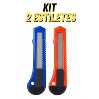 Kit 2 Estilete Multiuso Profissional 18 mm Lâminas com Trava Preciso Regulável em Oferta na Shopee