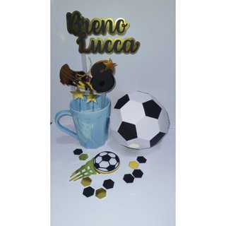 Topo de bolo futebol - topo com bola - cake topper futebol