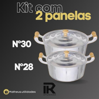 Kit de 2 Panelas em Alumínio Batido Fundido Grosso - 2 unidades nº 28 e nº30 cm . cozinha em Oferta na Shopee
