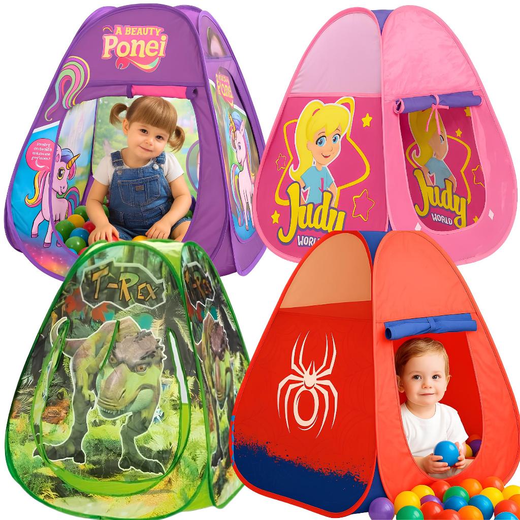 Barraca Infantil Unicórnio Spider Aranha Dinossauro T Rex Cabaninha Grande Dobrável Brinquedo Para Crianças