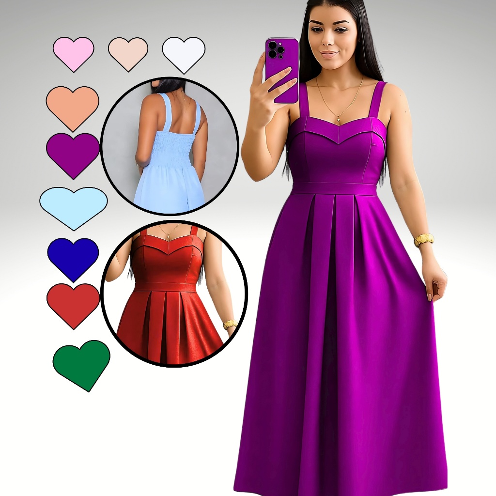 VESTIDO LONGO FEMENINO DUNA LINHO ANO NOVO LUXO FESTA ALÇA OMBRO LEVA BOJO FORRADO TENDENCIA