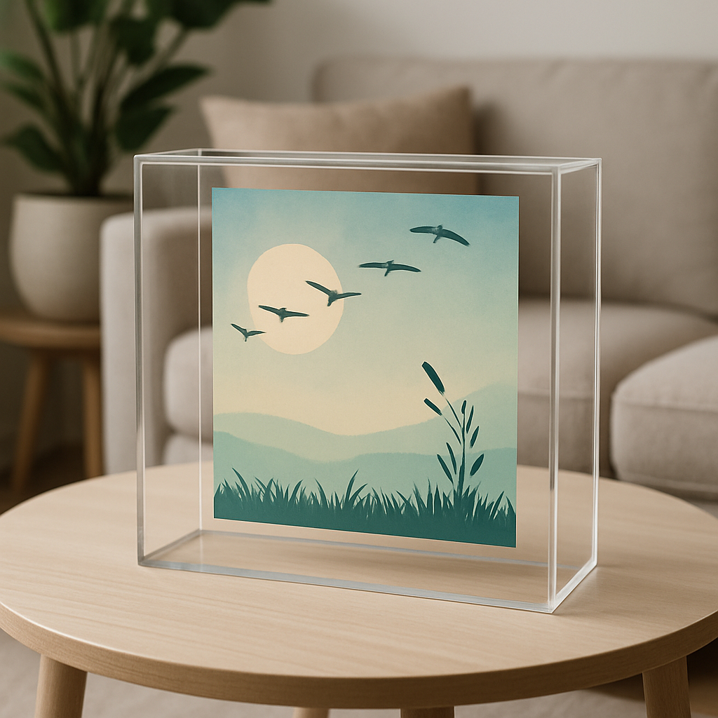 Caixa Moldura Acrílica Mesa Expositor de Objetos Decorativos para Recordações