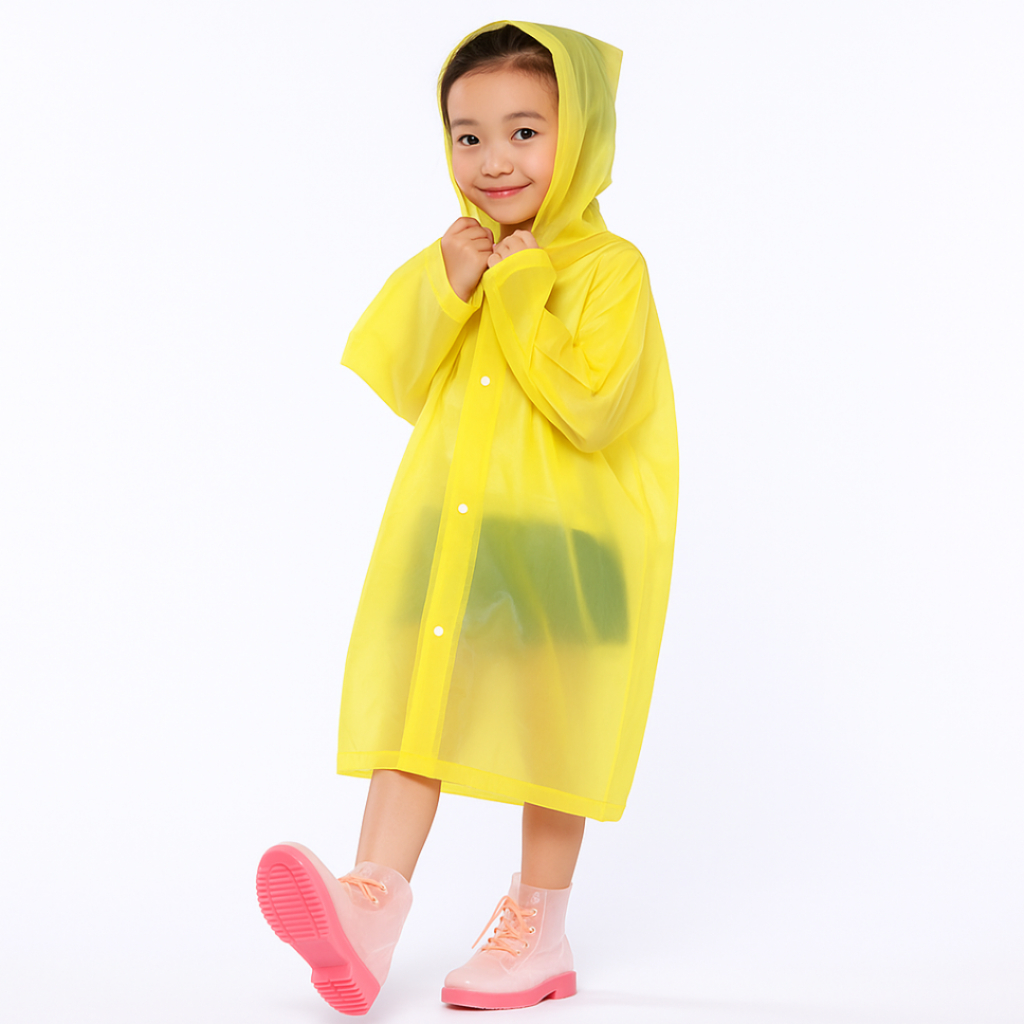 Capa de Chuva Com Capuz PEVA Infantil Unissex 90X55cm MIMI