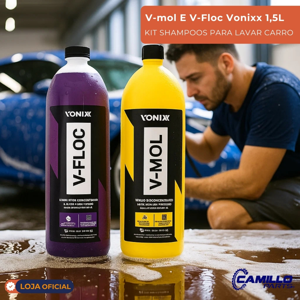 Kit Shampoo Automotivo Vonixx V-Mol + V-Floc 1,5L Cada Limpeza Completa em Oferta na Shopee