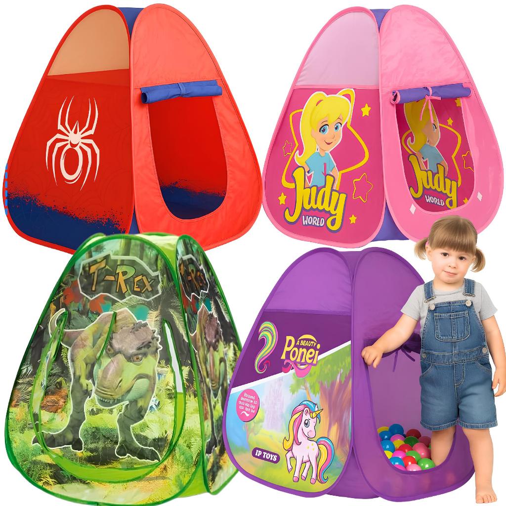 Barraca Infantil Cabaninha Tenda Grande Dobrável Com Bolsa Brinquedo Criança Menino Menina Tema Unicórnio Aranha T REX