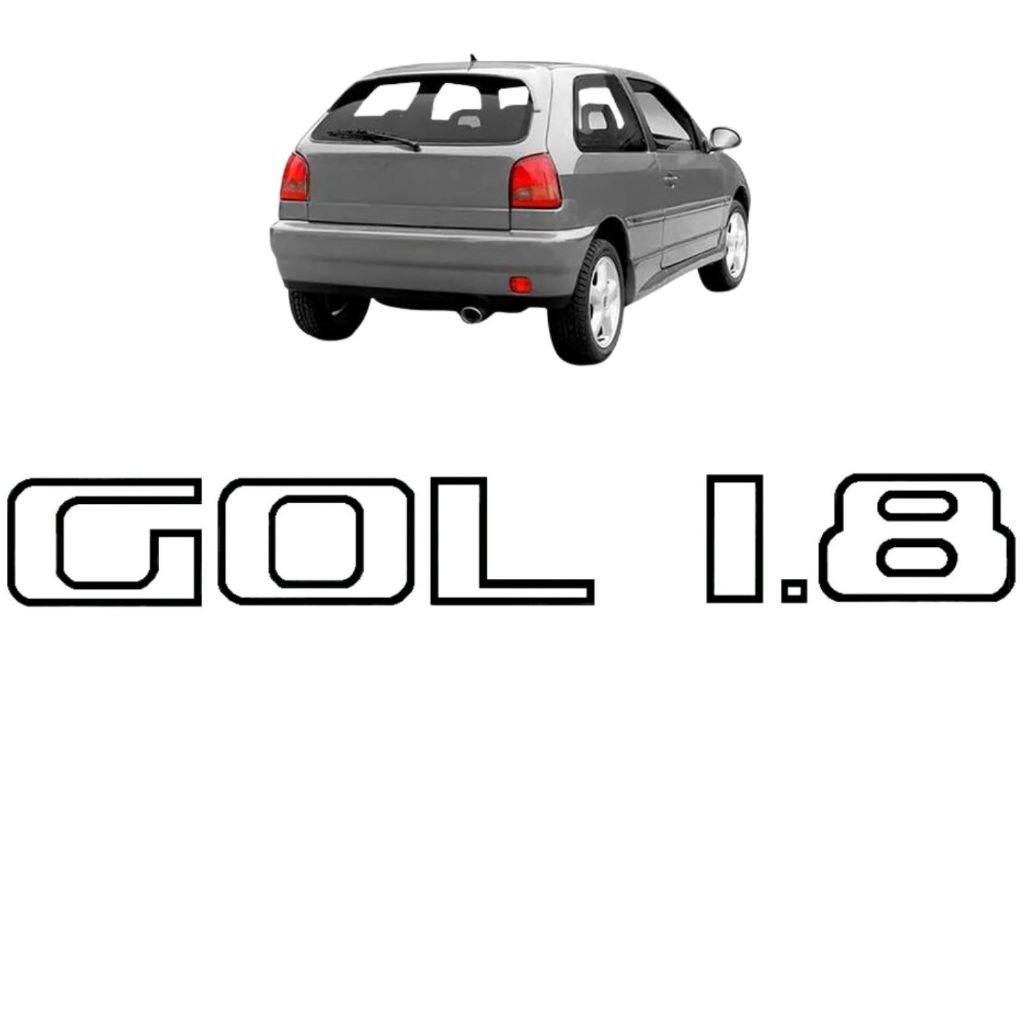 Emblema Adesivo GOL 1.8 Gol 1983 a 1986 Preto