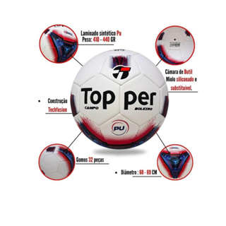 BOLA TOPPER CAMPO FUTEBOL DE CAMPO OFICIAL LANÇAMENTO MODELO BOLEIRO em Oferta na Shopee