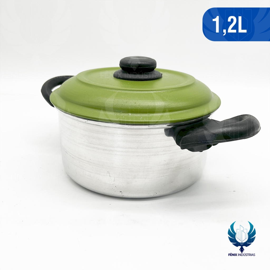 Caçarola de Alumínio Nº 18 com Alça–1,2 Litros com Tampa Colorida|Linha Colored Lid|Indústrias Fênix