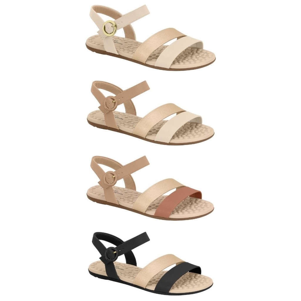 Sandália Feminina Modare Ultraconforto Rasteira Massageadora 7163.129 em Oferta na Shopee