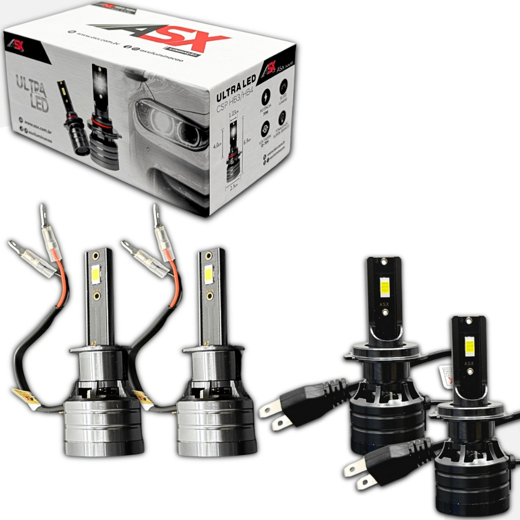 Ultra Led Asx H7  H1 Csp 10000 Lumens 6000 Kelvin 70w 2 Pares Lampada de Led Asx