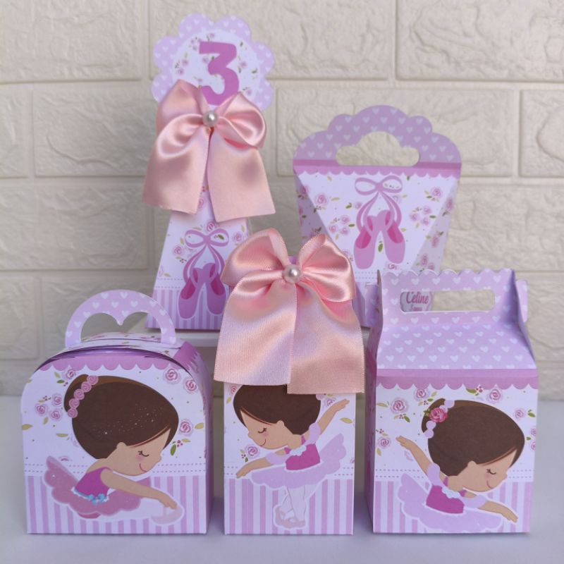 Kit Festa Personalizado Tema Bailarina Lembrancinhas para Aniversário  Caixinhas