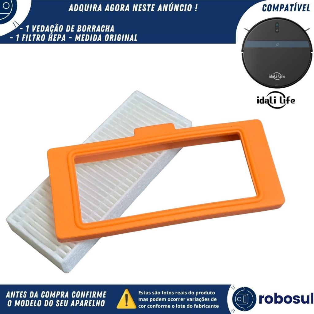 Borracha Moldura Vedação Com Filtro Hepa Medida Original Para Robô Aspirador IDALI LIFE