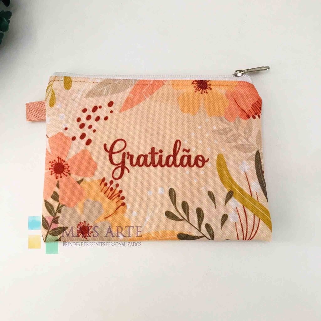 Mini necessaires/porta moedas GRATIDÃO 10/30 unidades em Oferta na Shopee