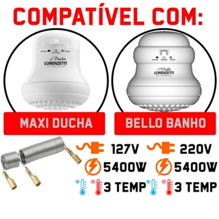Resistencia Tipo Lorenzetti maxi Ducha, Bello Banho, Torneira Versatil, Relax em Oferta na Shopee