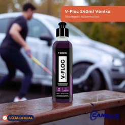 Shampoo Automotivo Neutro Vonixx V-Floc 240ml Super Concentrado Alto Rendimento