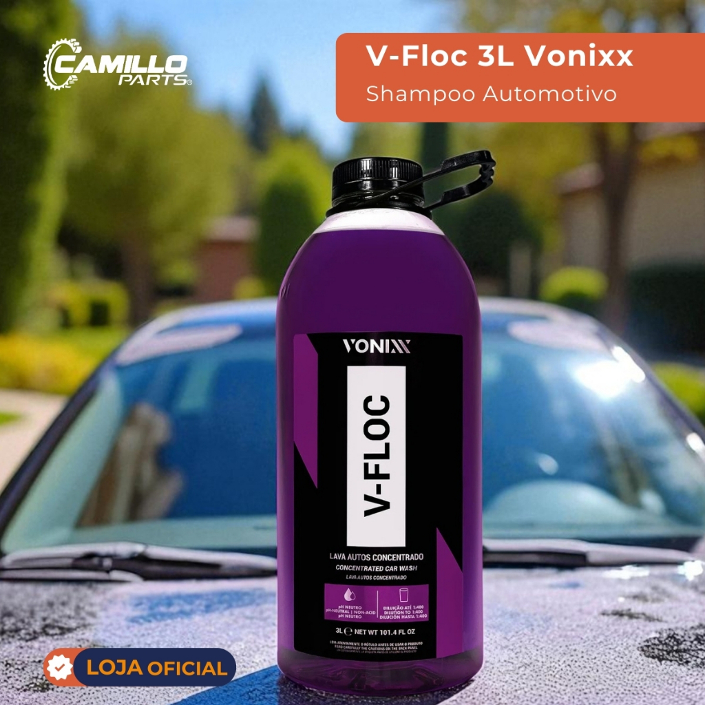 Shampoo Concentrado Automotivo Vonixx V-Floc 3 Litros Econômico Brilho Intenso Alta Performance em Oferta na Shopee