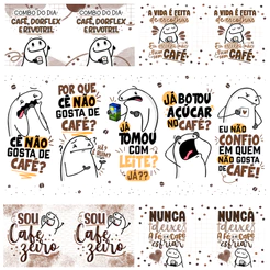 Artes para caneca Flork Café Humor | Estampas | Sublimação | Impressão | Sublimar | Kit 1