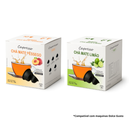 Cápsulas Chá Limão e Pêssego Para Dolce Gusto Capresso 20 Unidades