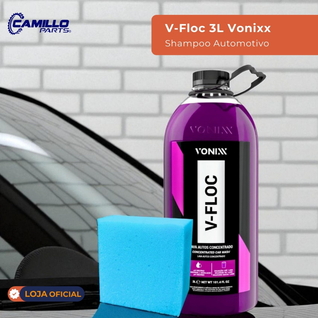 Lava Carros Vonixx V-Floc 3 Litros Shampoo Concentrado Alto Rendimento Brilho Intenso em Oferta na Shopee