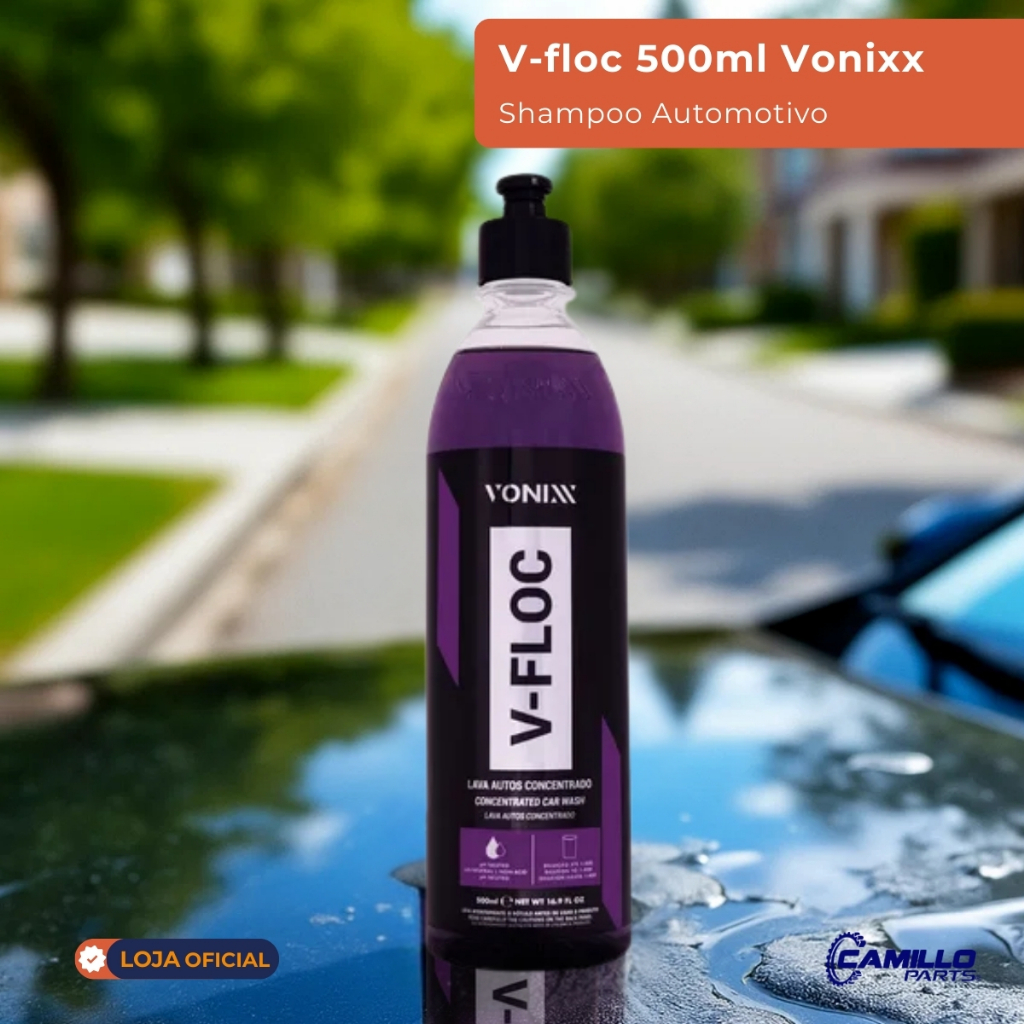 Shampoo Automotivo V-Floc 500ml Vonixx Concentrado Limpeza e Brilho Alta Performance em Oferta na Shopee