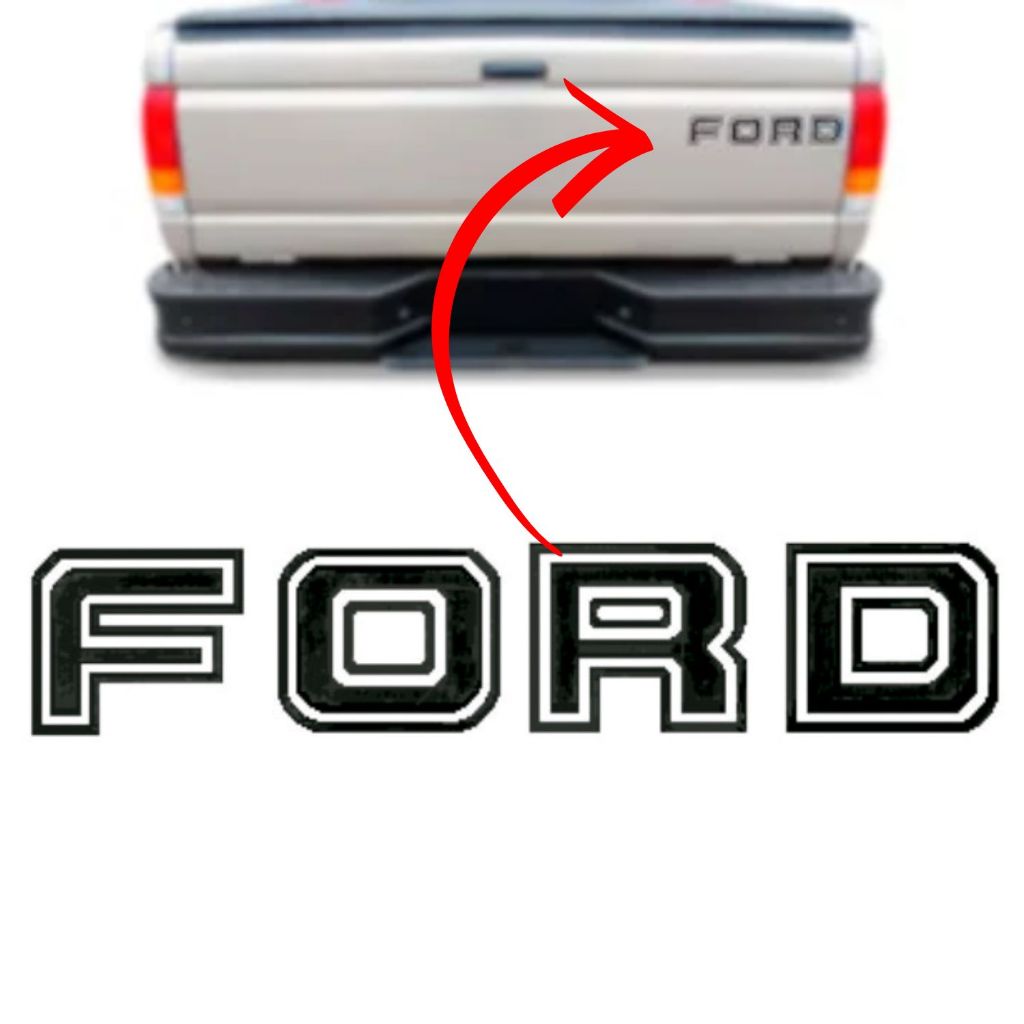 Emblema Adesivo FORD F1000 1994 a 1998 Preto ou Cinza