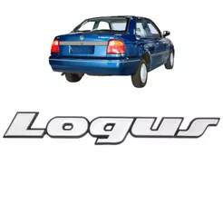 Emblema Letreiro Logus Logus 1991 a 1997 Cinza