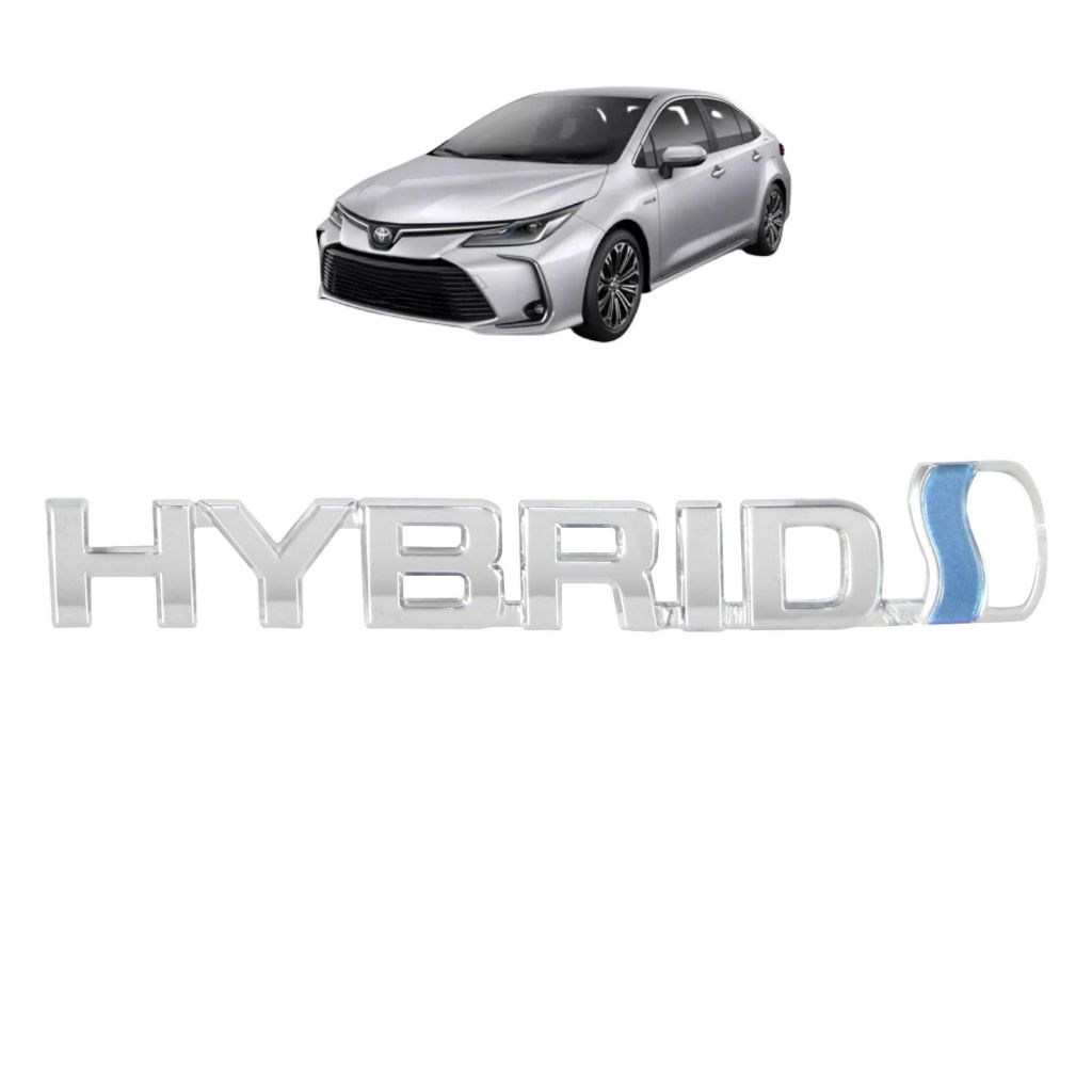 Imagem Emblema Letreiro HYBRID do Porta Mala Corolla Corolla Cross 2019 a 2024 Cromado