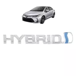 Emblema Letreiro HYBRID do Porta Mala Corolla Corolla Cross 2019 a 2024 Cromado