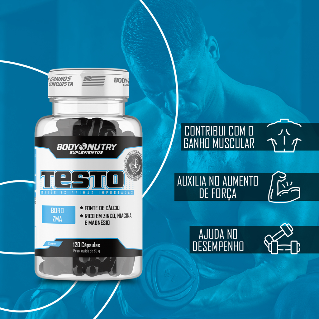 Detalhes do Kit Testo Body Nutry + Testo Dilated - Vas*dilatador 120 Cápsulas - Body Nutry