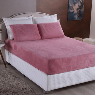 Jogo de Lençol Plush Pelucia Solteiro 02 Peças - Com Elástico - Único com Fronhas 70 cm x 50 cm. em Oferta na Shopee