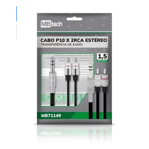 Cabo P10 x RCA Estéreo - MBtech