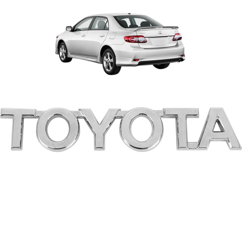 Emblema letreiro TOYOTA – Corolla 2009 a 2014 - Cromado