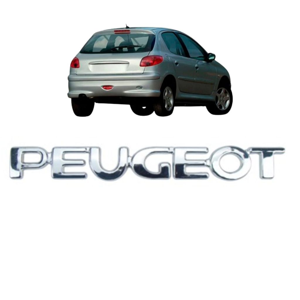 Emblema letreiro PEUGEOT – 206 2001 a 2011 - Cromado em Oferta na Shopee