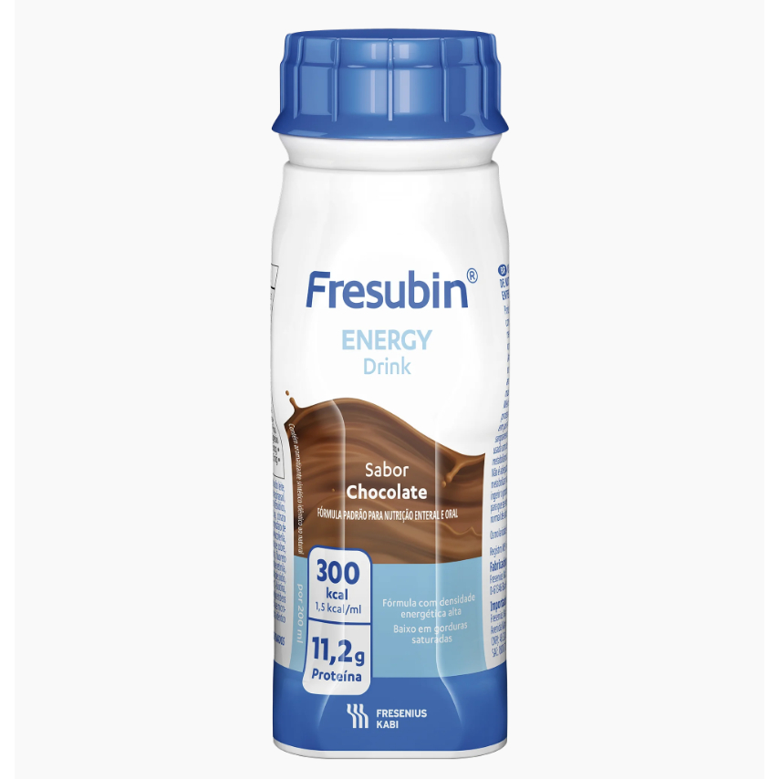 Fresubin Energy Drink CHOCOLATE 200ml - Kit Com 8 - Fresenius