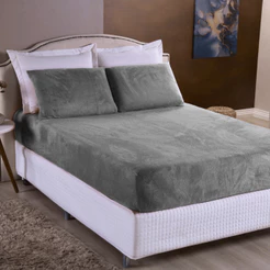 Jogo de Lençol Plush Com Elástico Pelúcia Inverno Quente Macio Para Cama Solteiro\Casal\Queen\King