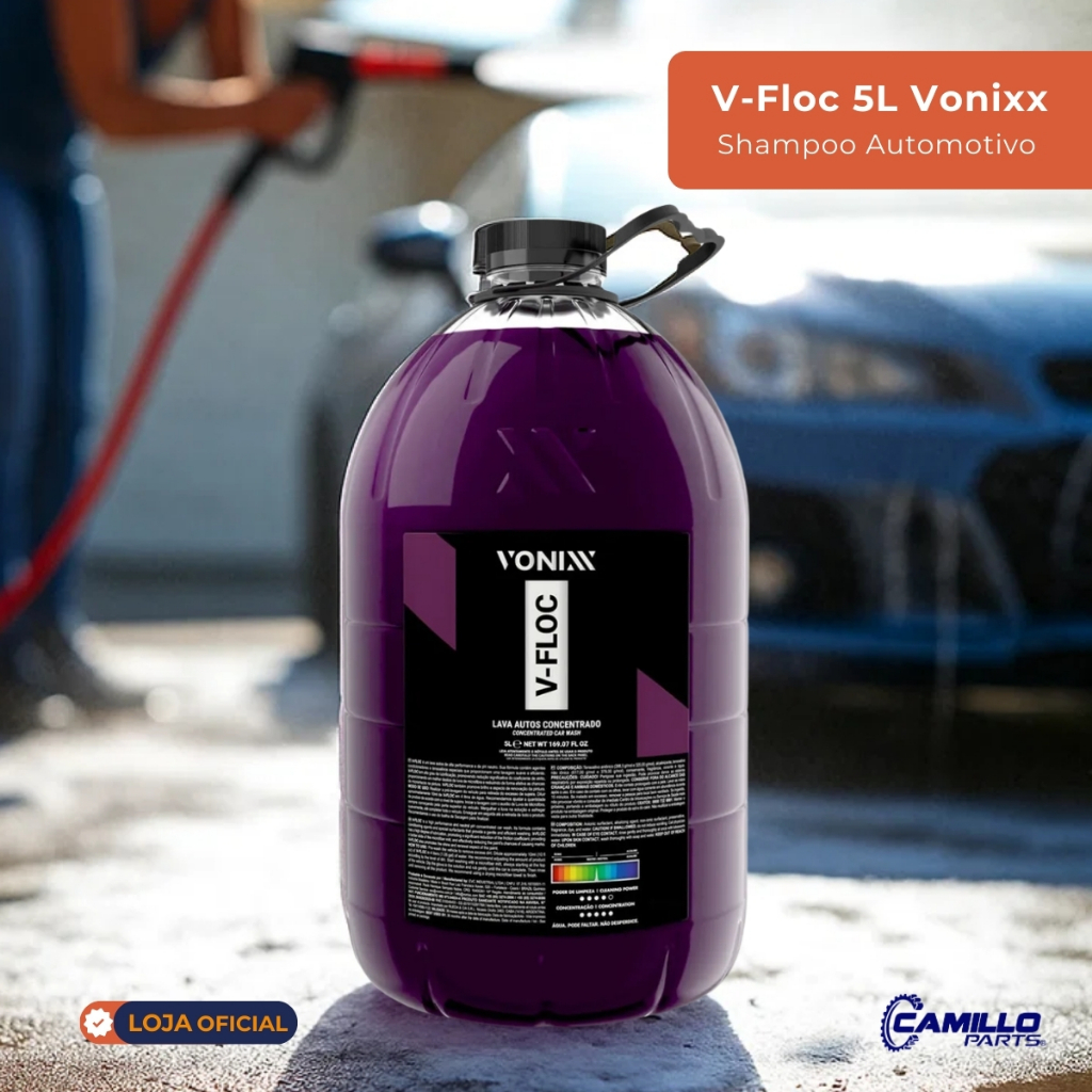 Shampoo Automotivo Concentrado Vonixx V-Floc 5L Brilho Intenso e Alto Rendimento Alta Performance em Oferta na Shopee