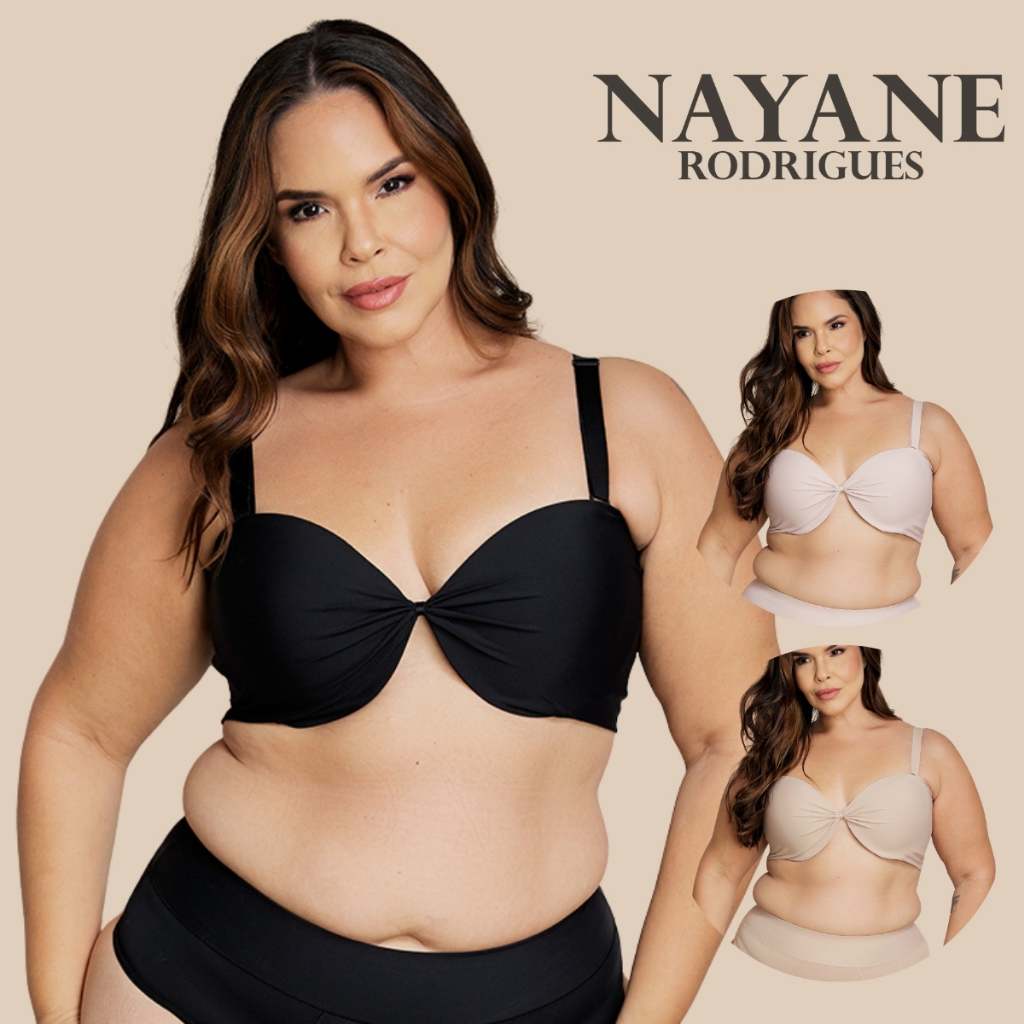 Sutia Plus Size Tomara Que Caia Sustentacao Reforcada Conforto Com Bojo E Alcas Removiveis em Oferta na Shopee