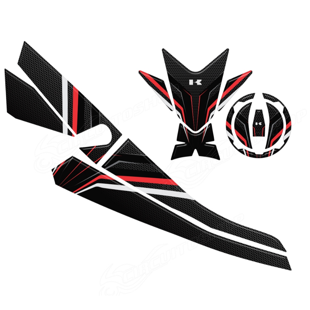 Adesivo 3d Tanque Bocal Escap M02 Moto Ninja 500 Z 500