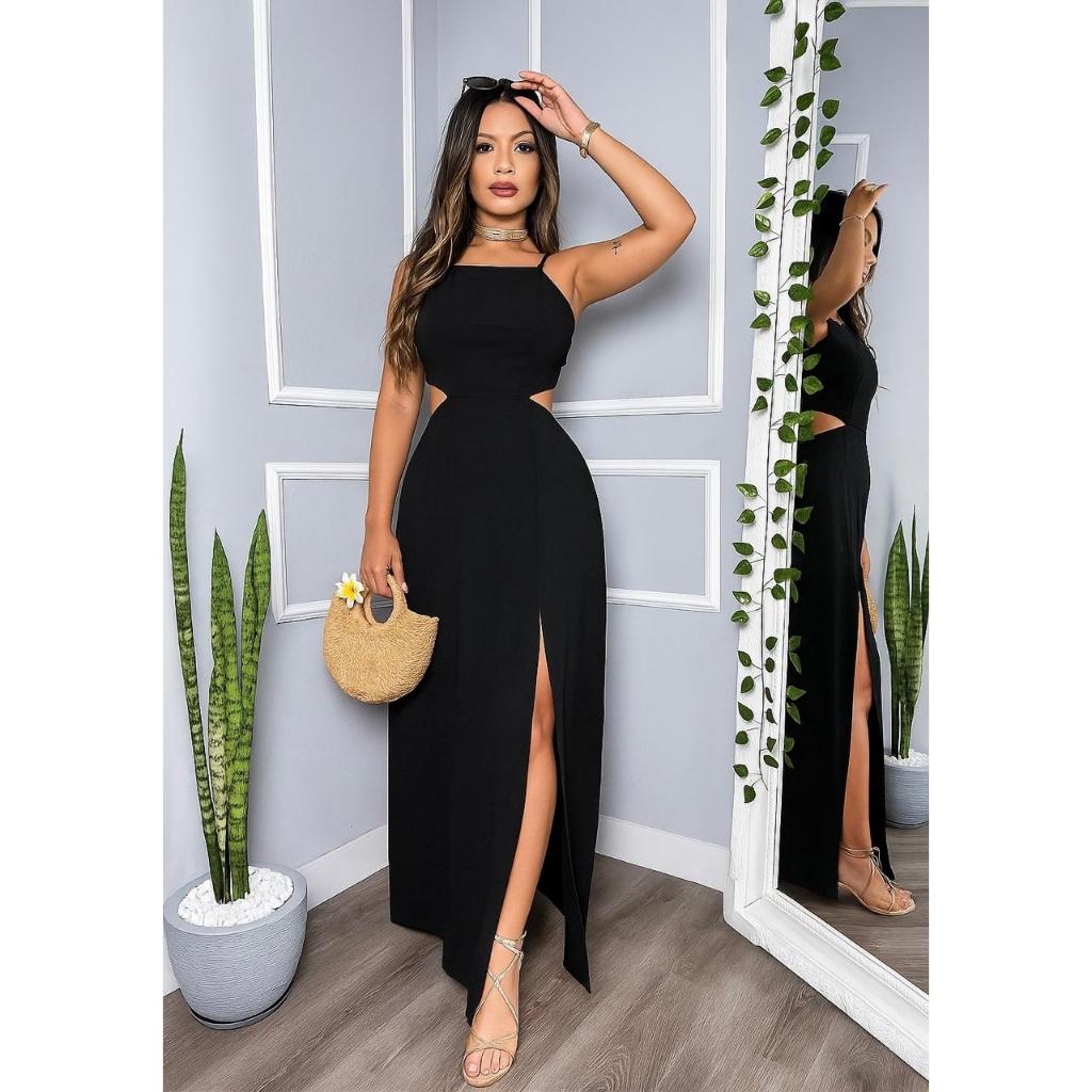 Pepita Closet vestido verão 2026 vestido duna elegante frente única promoção