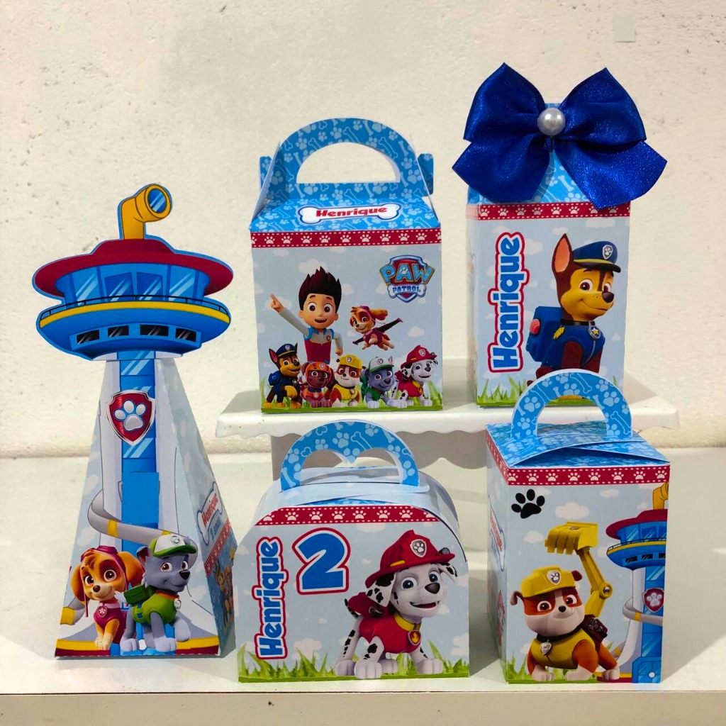 Kit Festa Patrulha Canina Personalizado Lembrancinha Aniversário Festa Infantil Caixinhas Decoração