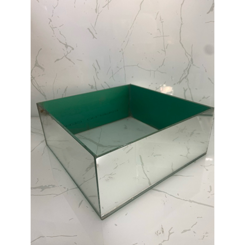 Vaso Cachepot Espelhado Quadrado Arranjo Floreira 25x25x7