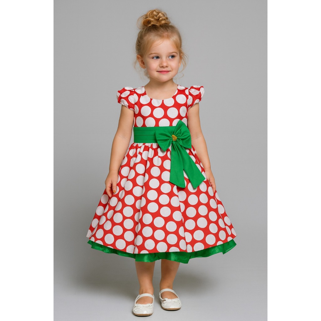 Vestido De Natal Infantil Mamãe Noel Rodado Luxo Papai Noel