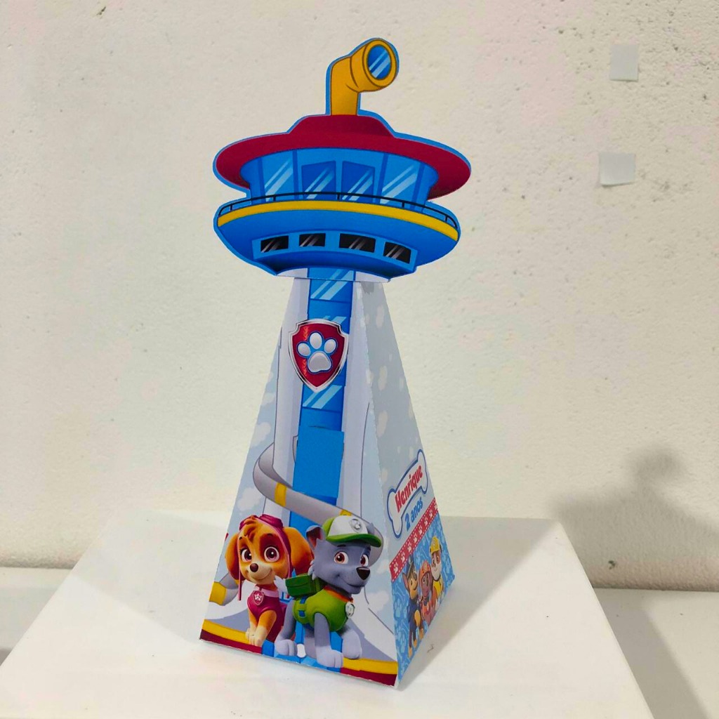 10 Caixas Piramide Patrulha Canina I Kit Festa I Lembrancinha I Aniversário I Caixas Personalizadas I Pegue e Monte