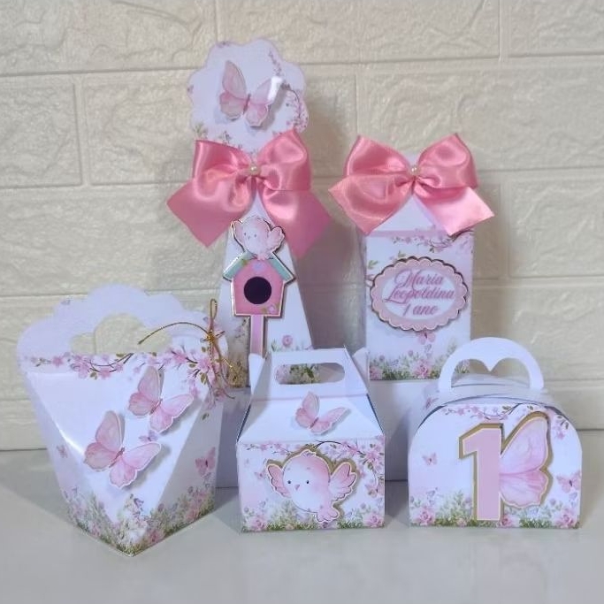 kit clássico de caixinhas personalizada para lembrancinhas de aniversário, tema jardim rosa.leia a descrição.