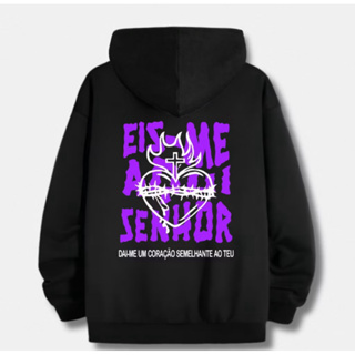 Blusa de Frio Unissex Moletom Canguru Eis-Me Aqui Senhor Cristã Jesus Fé Igreja Casaco Alta Qualidade Premium em Oferta na Shopee