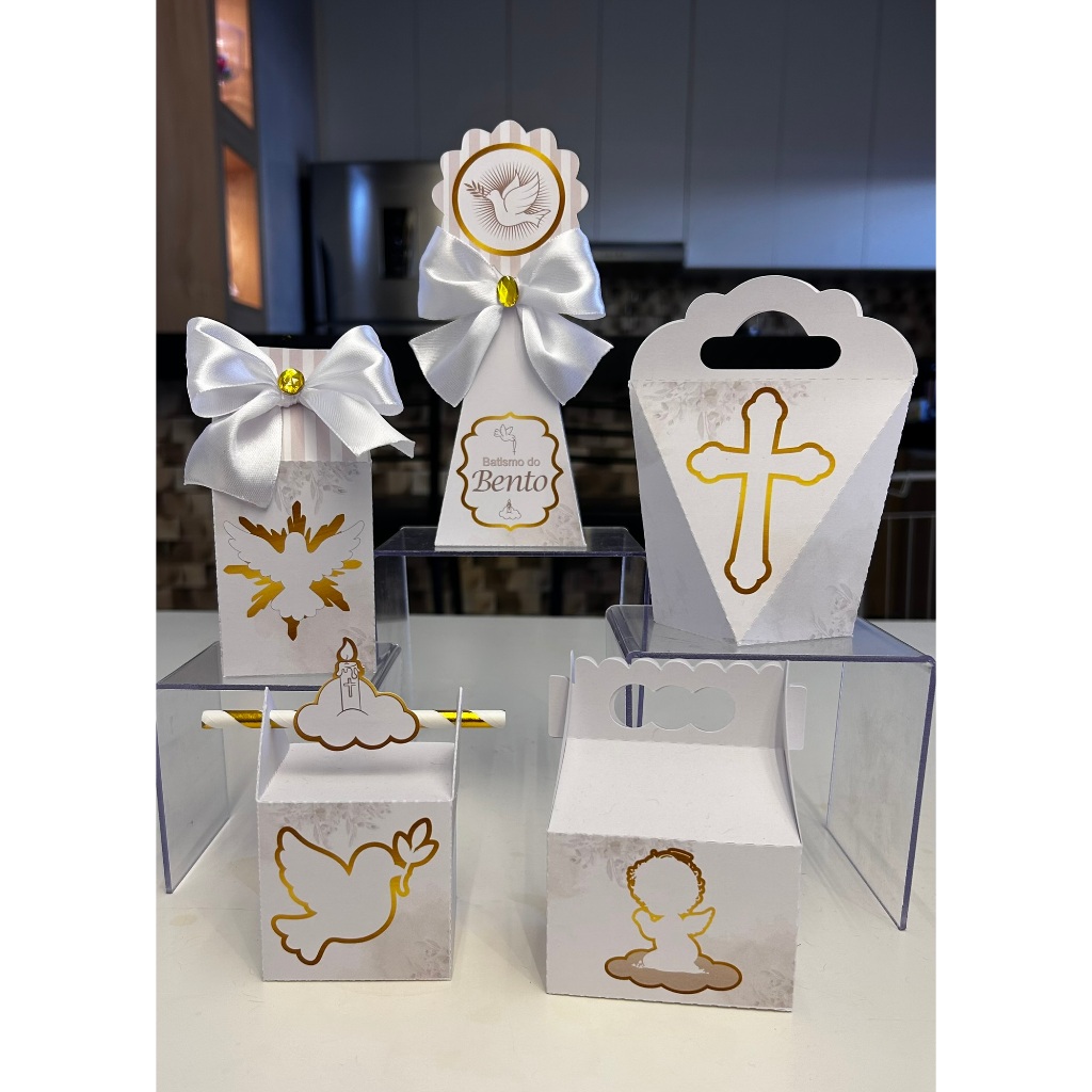 Kit Personalizado Batizado – Caixinhas Decoradas | Lembrancinhas religiosa de festa Montadas