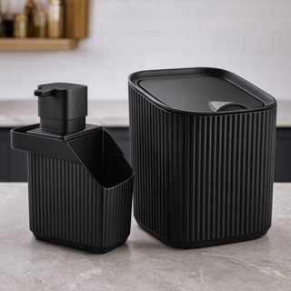 Kit Cozinha Pia Com Porta Detegente Esponja E Lixeira 3 Litros Organização Modernos Praticidade Otima Qualidade em Oferta na Shopee