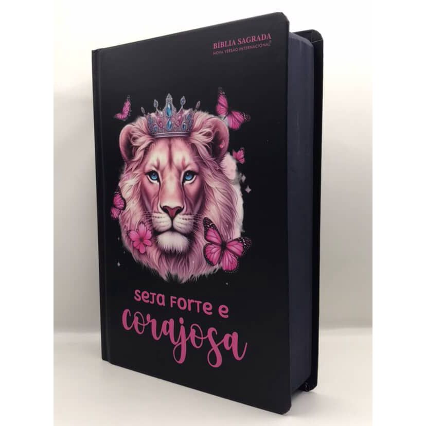 Bíblia Sagrada Tamanho Grande NVI Capa Dura Leão Borboleta em Oferta na Shopee