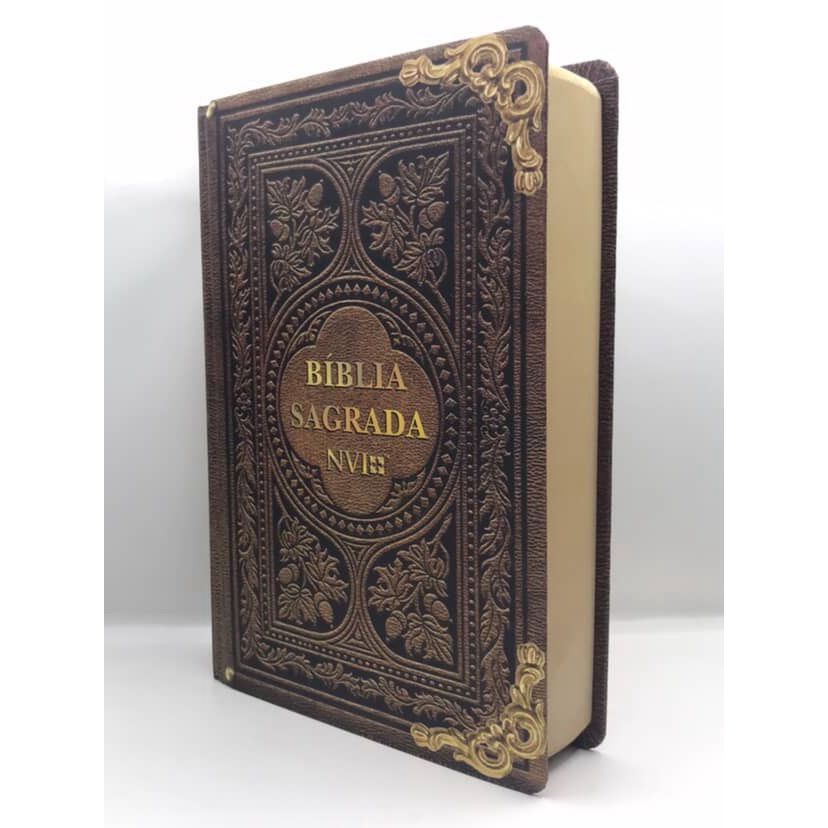 Bíblia Sagrada Tamanho Grande NVI Capa Dura Vintage em Oferta na Shopee