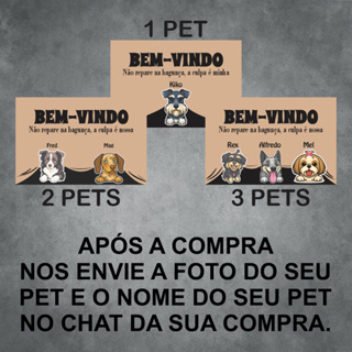 Tapete Pet Cachorros todas as raças 1 2 ou 3 pets em um tapete personalizado em Oferta na Shopee